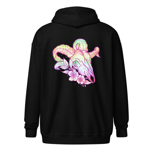 Rams Skull Pastel Unisex heavy blend zip hoodie