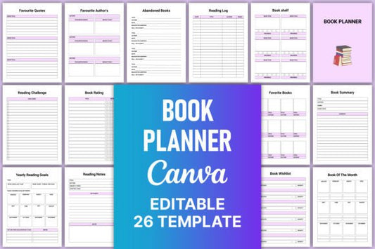 Editable Book Planner Canva