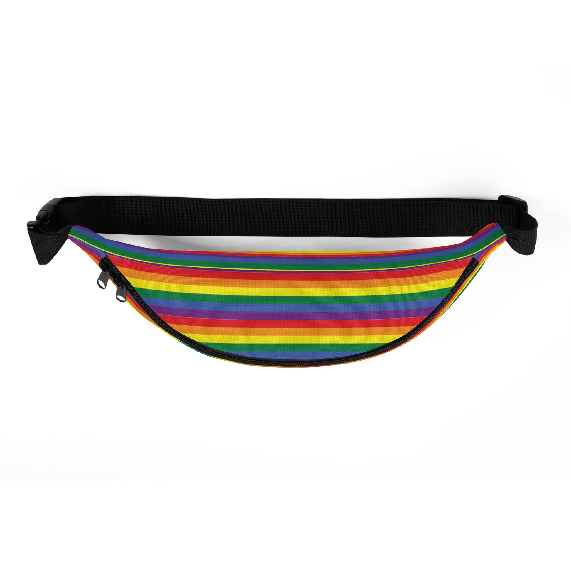 Pride Rainbow Fanny Pack Open zipper view 