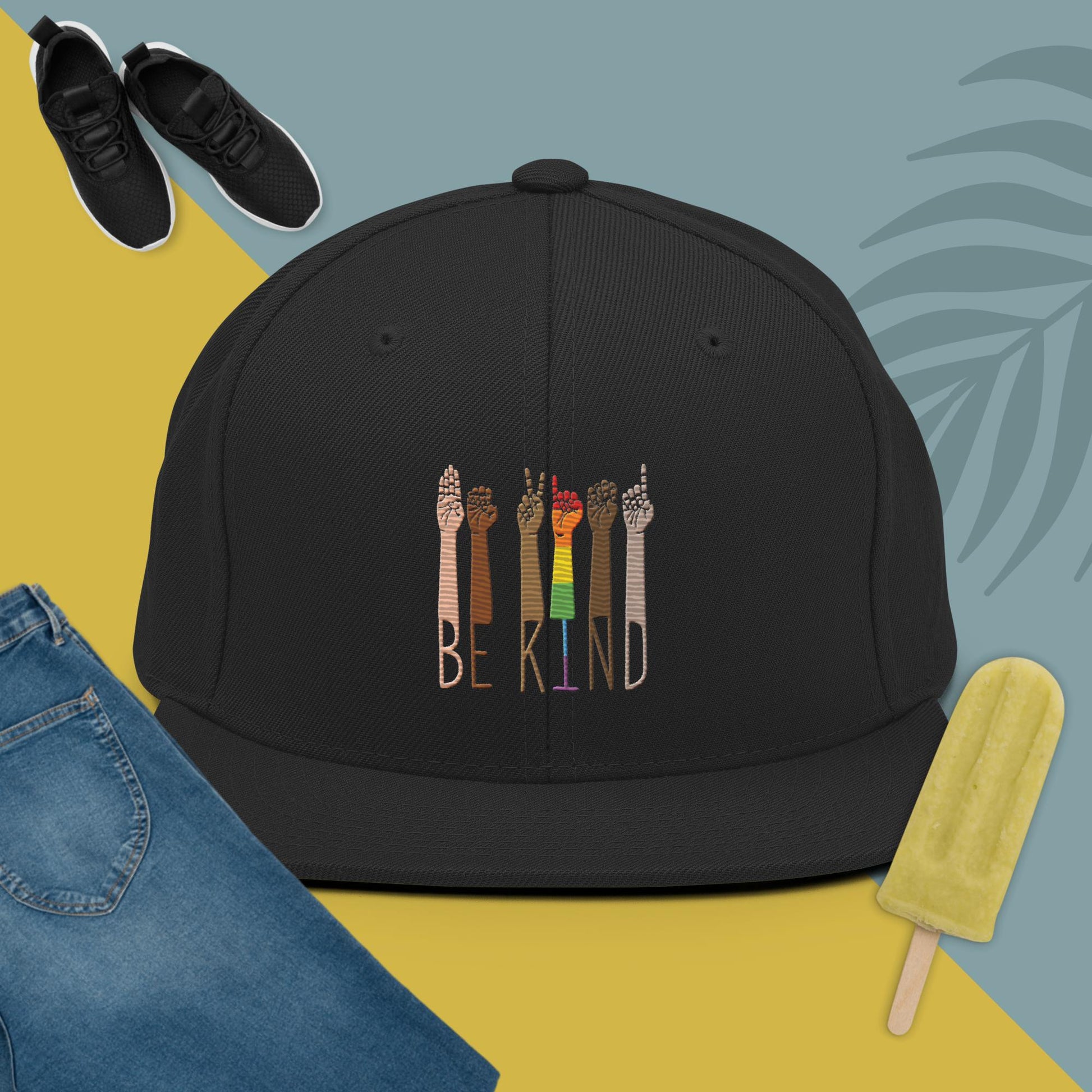 Be Kind Sign Snapback Hat