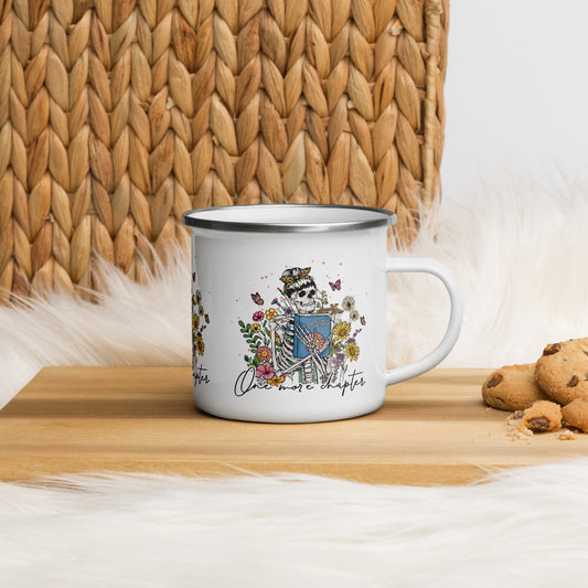 One More Chapter Skeleton Enamel Mug