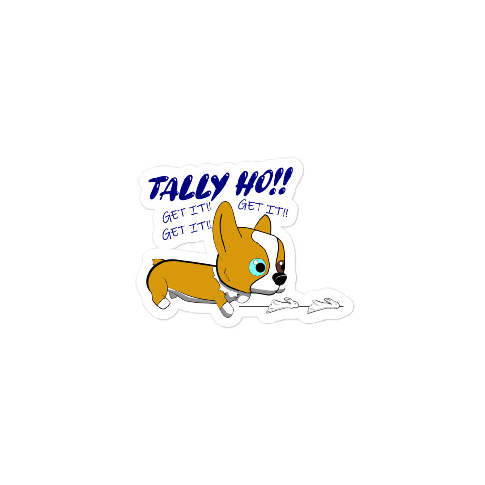Tally Ho Corgi Sticker