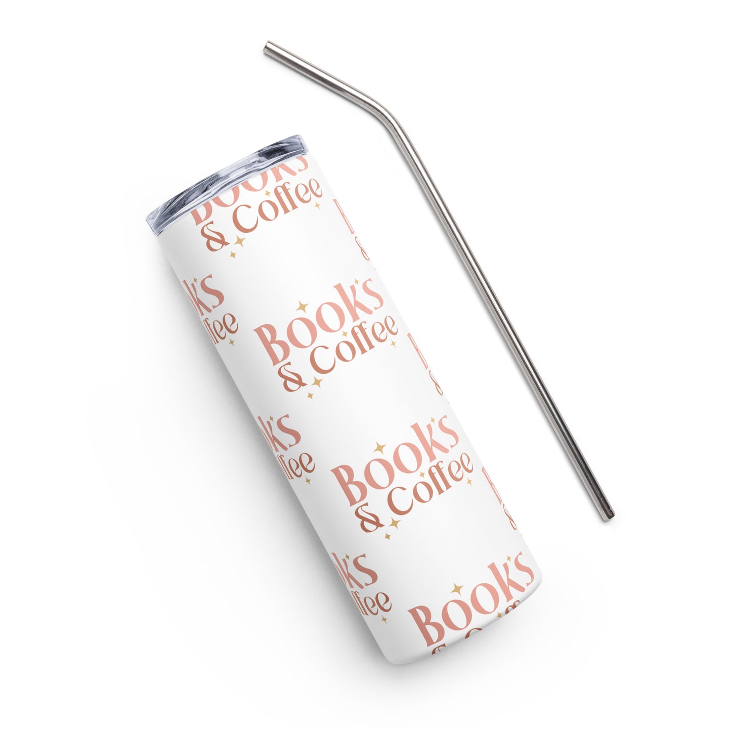 Books & Coffee Stainless steel tumbler