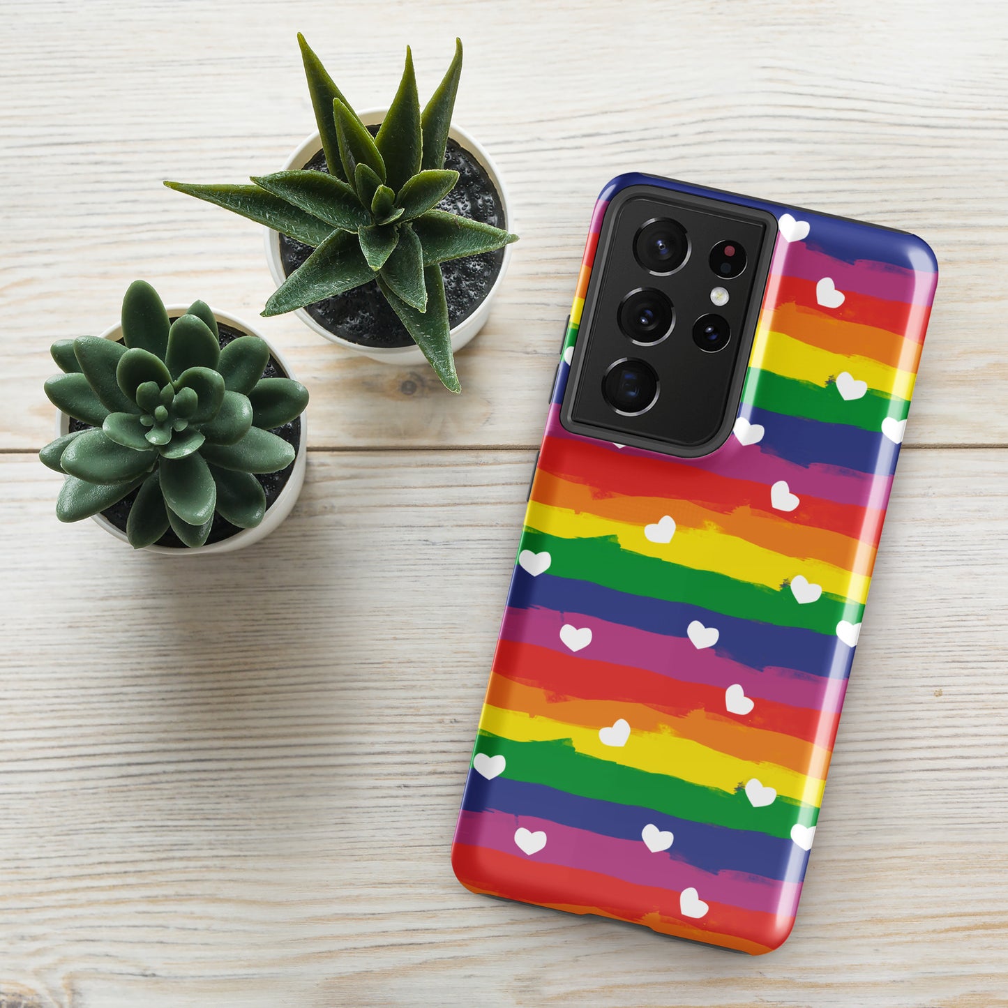 Rainbow Hearts Tough case for Andriod