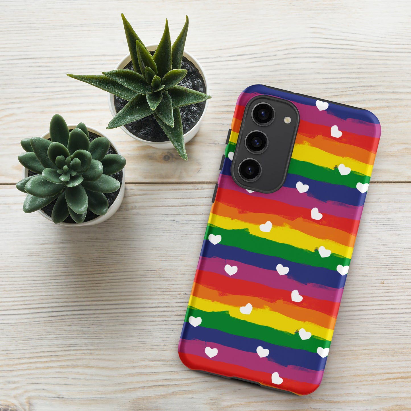 Rainbow Hearts Tough case for Andriod