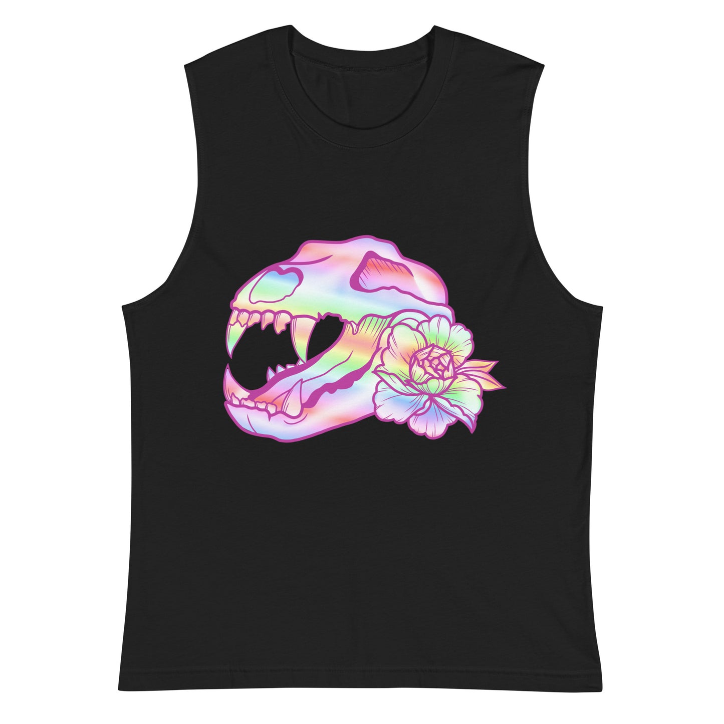 Canine Pastel Rainbow Skull Muscle Shirt